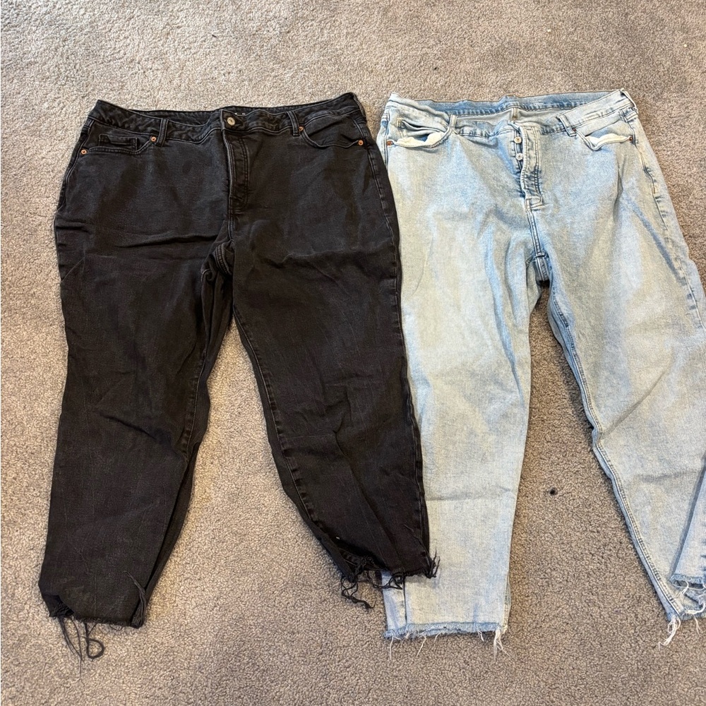 Old Navy Black and Light Blue Women's Ankle Jeans